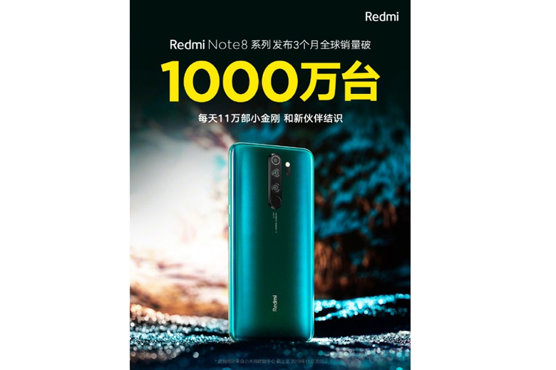 Xiaomi bán được 10 triệu chiếc điện thoại Redmi Note 8 chỉ trong 3 tháng