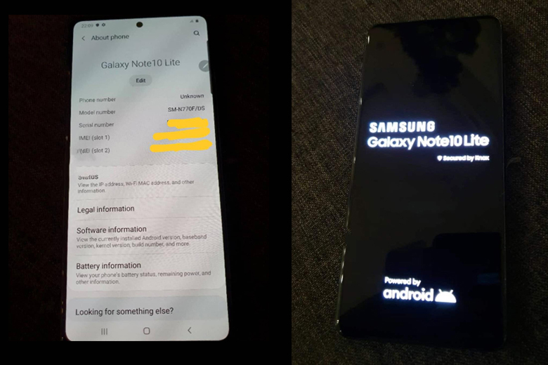 Galaxy Note 10 Lite lộ ảnh thực tế với màn hình đục lỗ, 3 camera sau