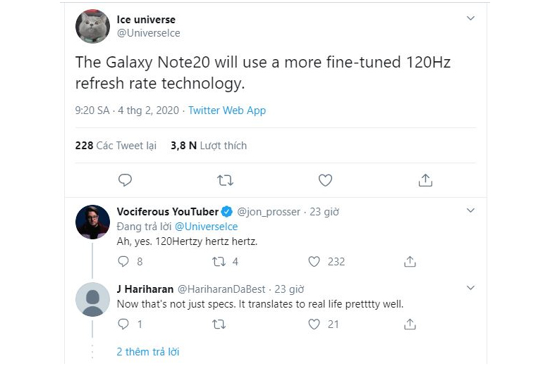 Hàng loạt thông tin quan trọng của Galaxy Note 20 vừa được tiết lộ