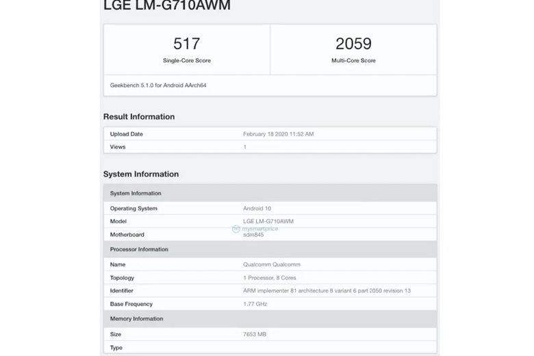 LG V60 ThinQ 5G xuất hiện trên trang Geekbench với chip Snapdragon 865