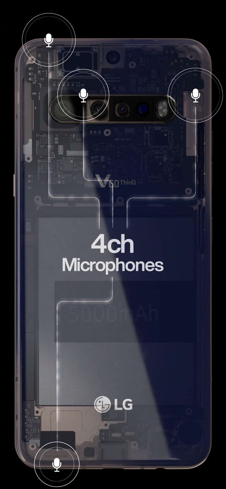 LG V60 ThinQ sẽ có bốn camera sau, pin 5000 mAh và jack cắm tai nghe