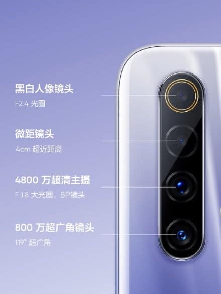 cụm bốn camera sau realme x50m 5g