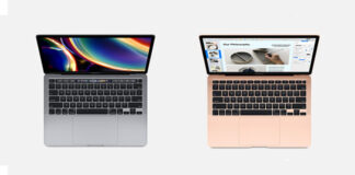 so sánh macbook air với macbook pro 13 inch 2020