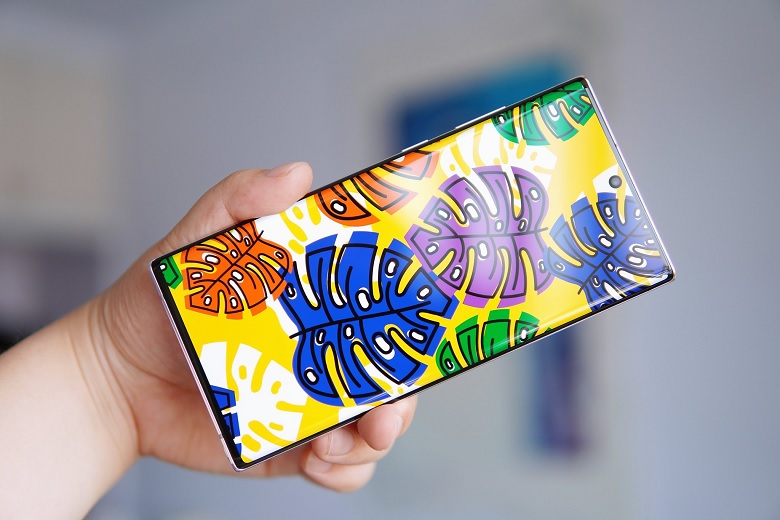 Samsung Galaxy Note 20 Ultra Wallpaper 4K, Orange abstract, Purple