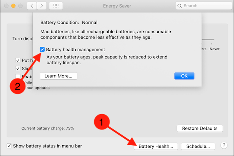 Cách tắt tính năng quản lý sức khỏe pin trên máy Mac
