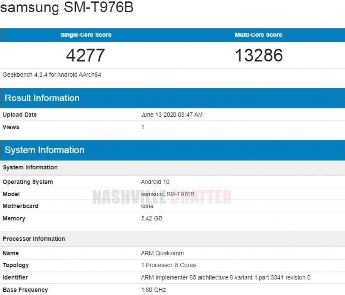 Tab S7 Plus xuất hiện trên Geekbench