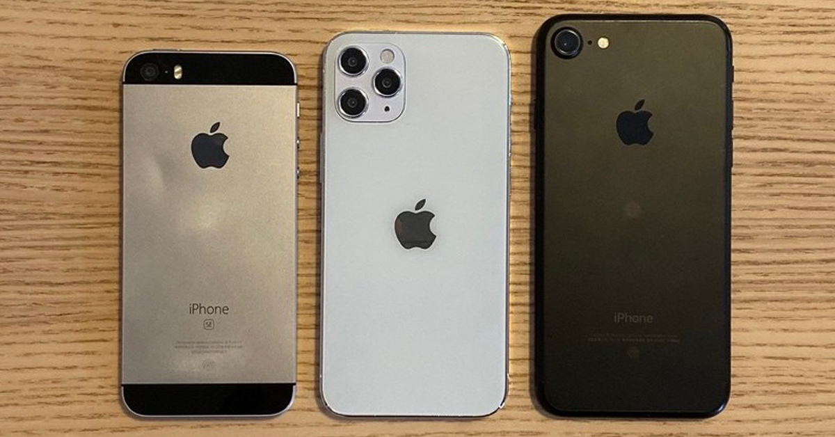 iPhone 12 5.4 inch được xuất hiện, so sánh kích thước cùng iPhone SE và iPhone 7