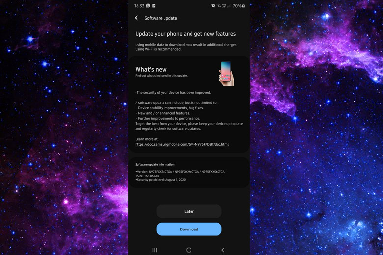 Hướng dẫn cài đặt cập nhật Android cho Galaxy Note 10