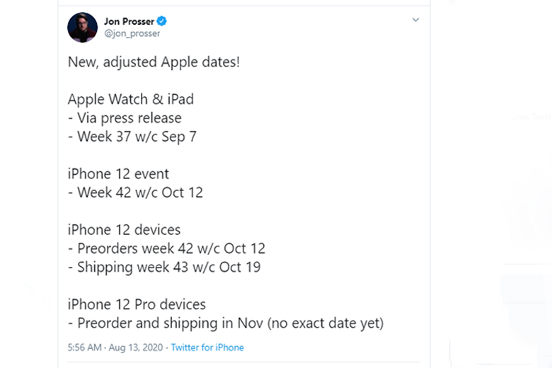 Ngày ra mắt chính thức và mở bán của loạt iPhone 12, Apple Watch Series 6 và iPad mới?