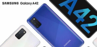 Ảnh render của Samsung Galaxy A42 5G với camera được đặt dọc