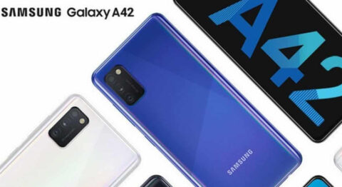 Ảnh render của Samsung Galaxy A42 5G với camera được đặt dọc