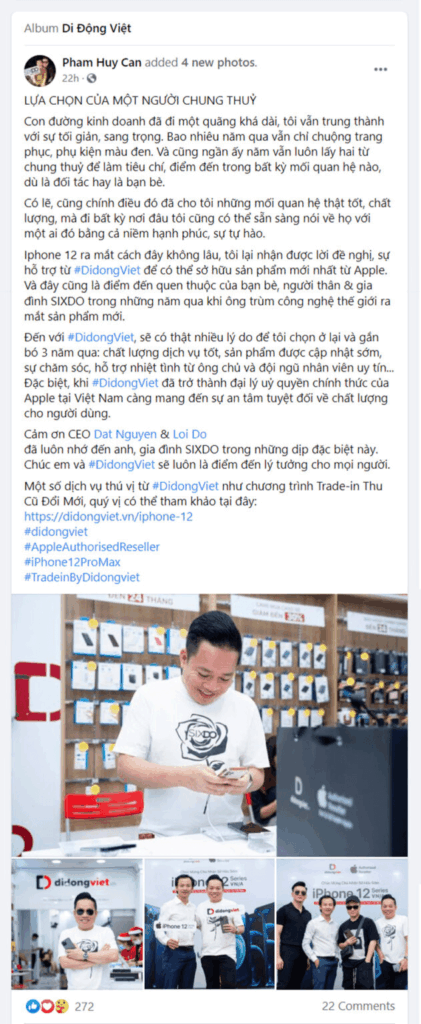 Doanh nhân Phạm Huy Cận Trade-in iPhone 12 Pro Max tại Di Động Việt 6 clipboard image 1787798902