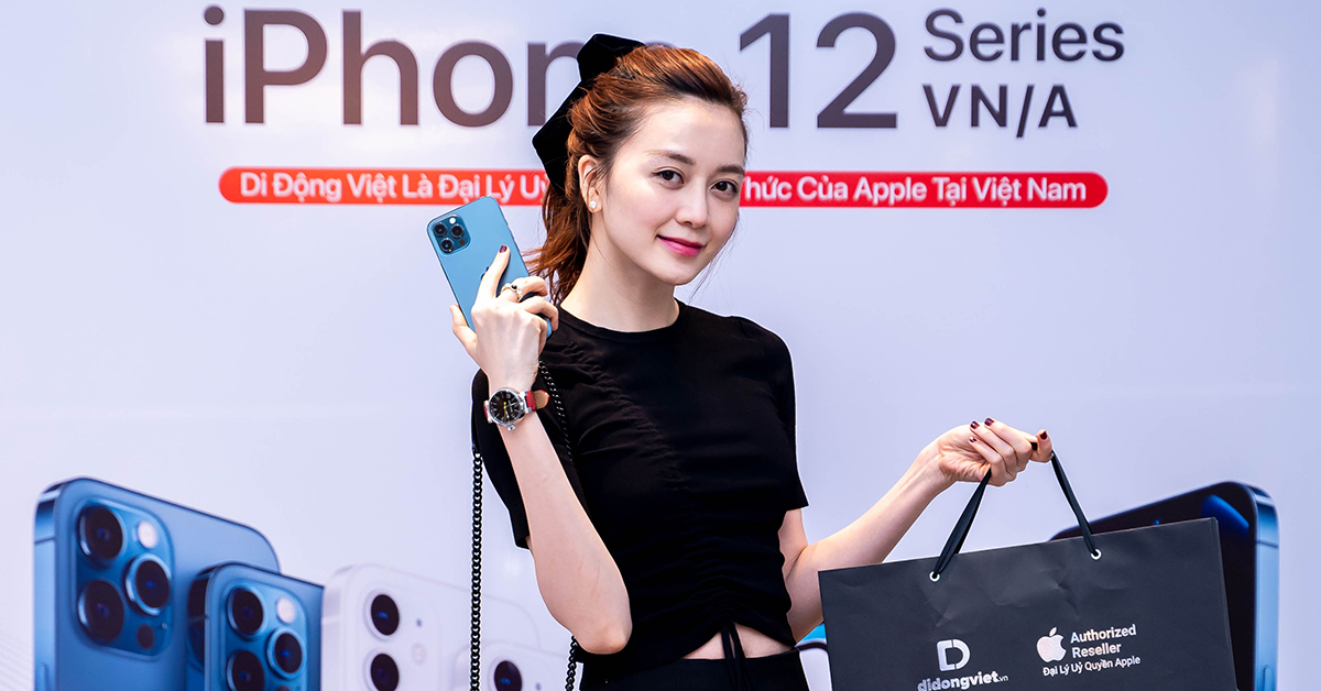 Ca sĩ Thiều Bảo Trang tiếp tục chọn Di Động Việt sắm iPhone 12 Pro Max