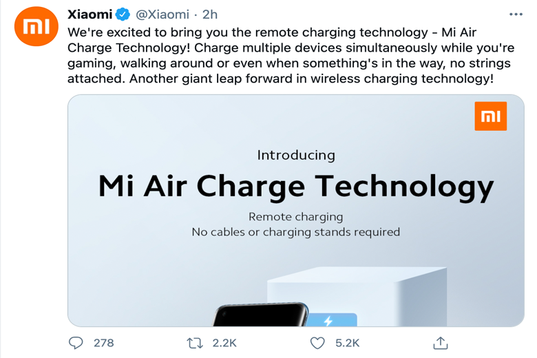 Xiaomi Mi Air Charge giới thiệu sạc từ xa và sạc nhiều thiết bị cùng lúc
