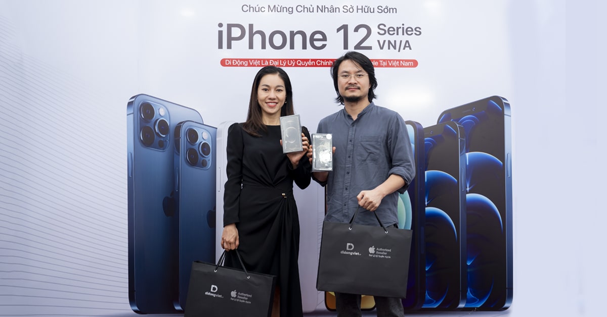 Vợ chồng doanh nhân Kim Dung – Nhật Nam sắm iPhone 12 Pro Max Di Động Việt