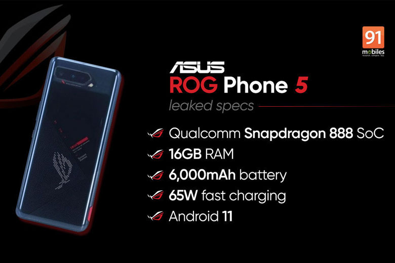 Thông số kỹ thuật rò rỉ của ROG Phone 5