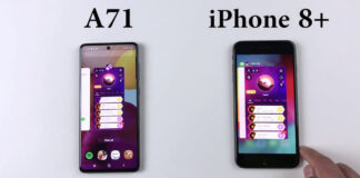 galaxy a71 với iPhone 8 plus