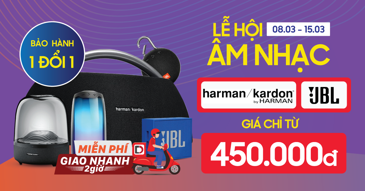 Lễ hội âm nhạc: Loa JBL/Harman kadon giảm đến 40%. Giá chỉ từ 450k.