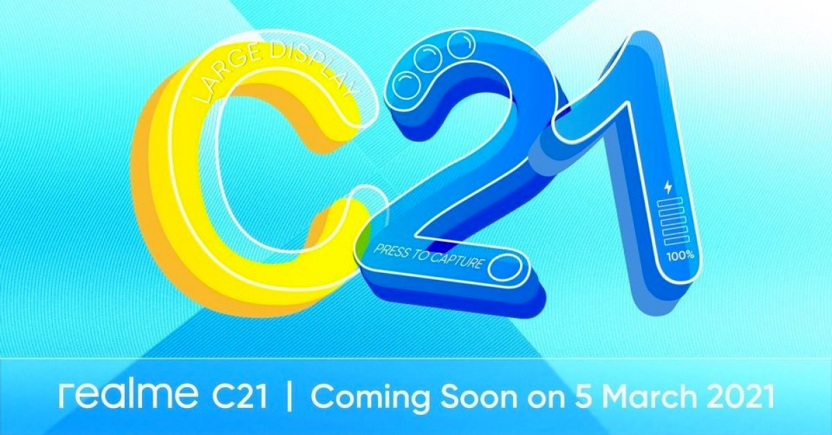 Realme C21 được ra mắt vào ngày 5 tháng 3 và lộ thông số kỹ thuật