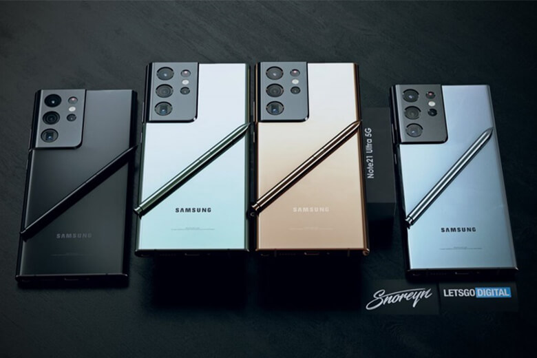 Màu sắc khác nhau của Galaxy Note 21 Ultra 5G