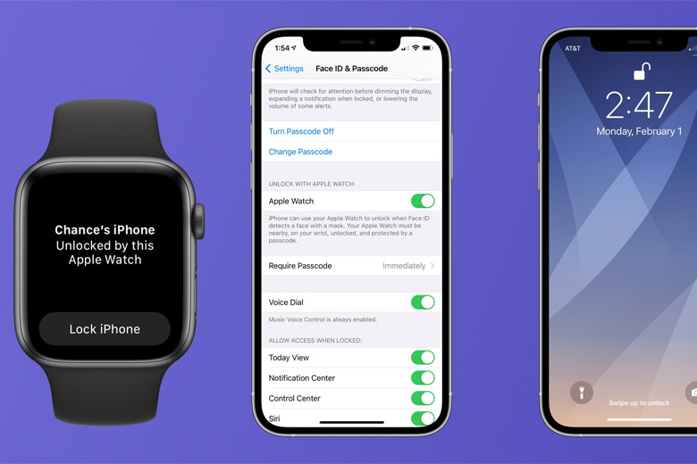 iOS 14.5 mở khóa iPhone bằng Apple Watch
