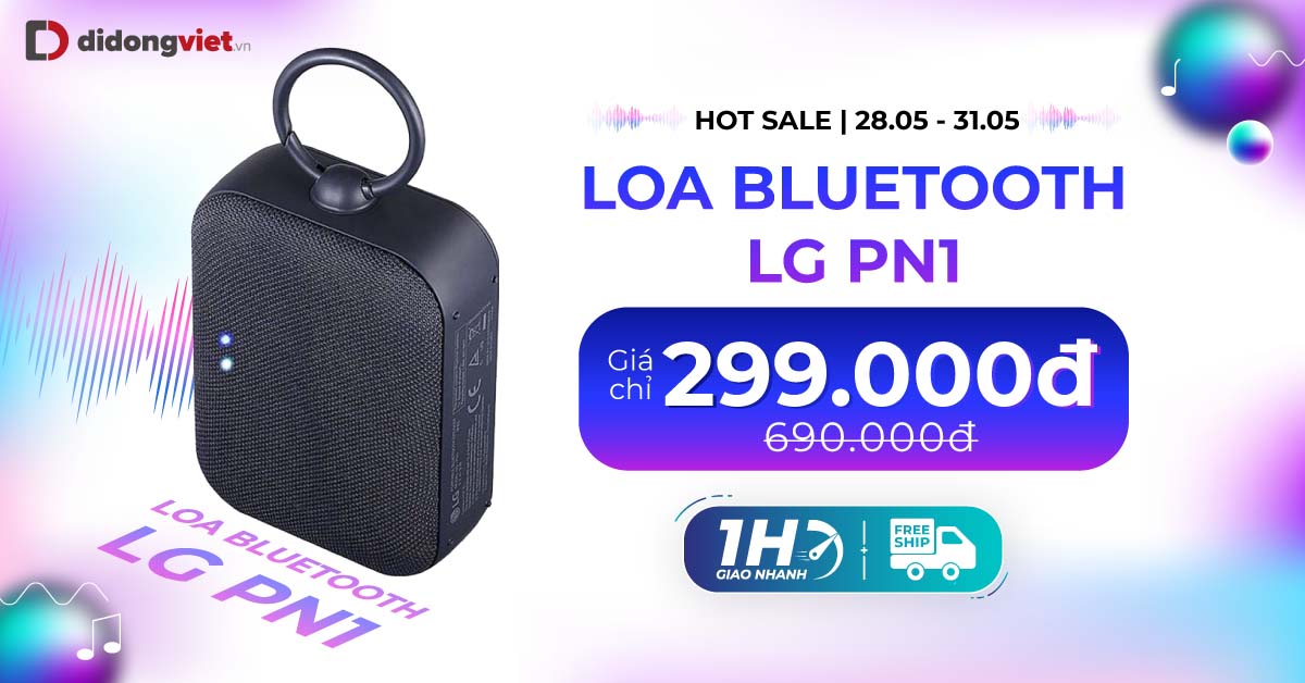 Hotsale Loa Bluetooth LG XBoom Go PN1 giá chỉ còn 299 ngàn. Giao hàng nhanh 1H.