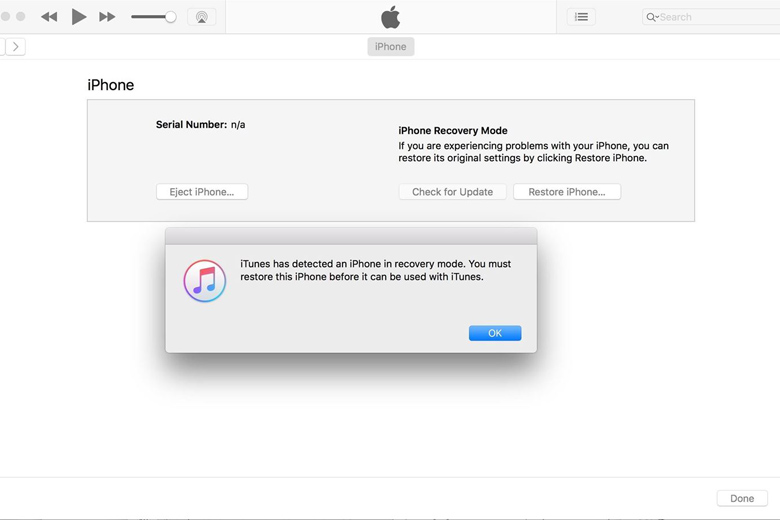 Dùng iTunes để khắc phục lỗi