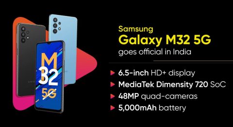 Samsung Galaxy M32 5G chính thức ra mắt với giá chỉ 5.8 triệu, chạy chip Dimensity 720, bộ 4 camera 48 MP Galaxy M32 5G
