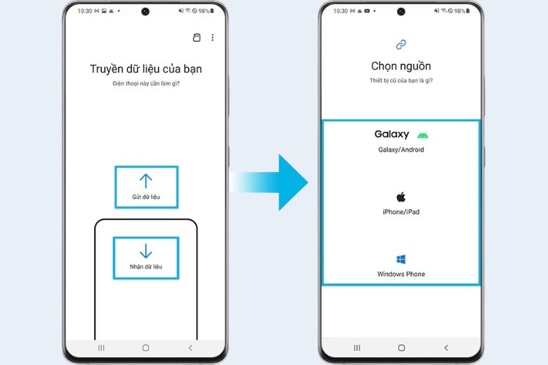 cách chuyển dữ liệu từ samsung sang samsung
