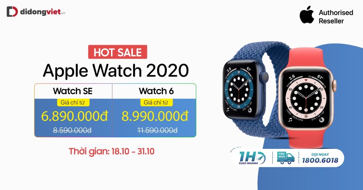 Hot Sale: Apple Watch 2020 giá chỉ từ 6,8 Triệu. Giao hàng nhanh 1H.