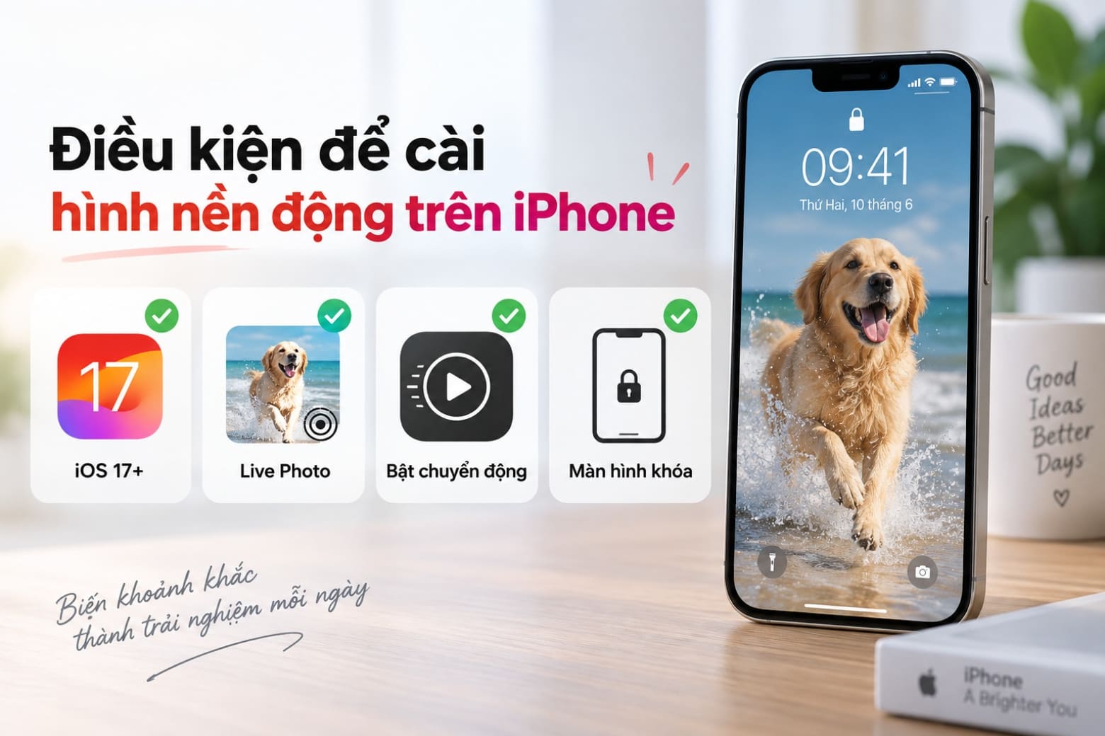 Hình nền động trên iPhone: Cách cài bằng Live Photo và video 14 Kiểm tra nhanh iOS và định dạng ảnh trước khi cài đặt