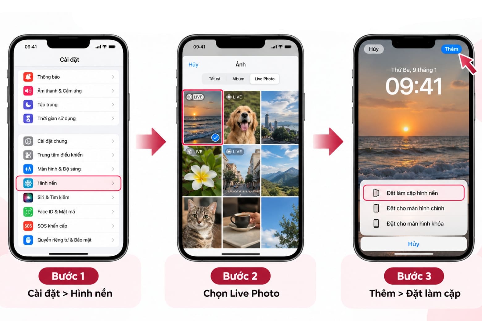 Hình nền động trên iPhone: Cách cài bằng Live Photo và video 15 Ba bước đơn giản để biến Live Photo thành hình nền chuyển động