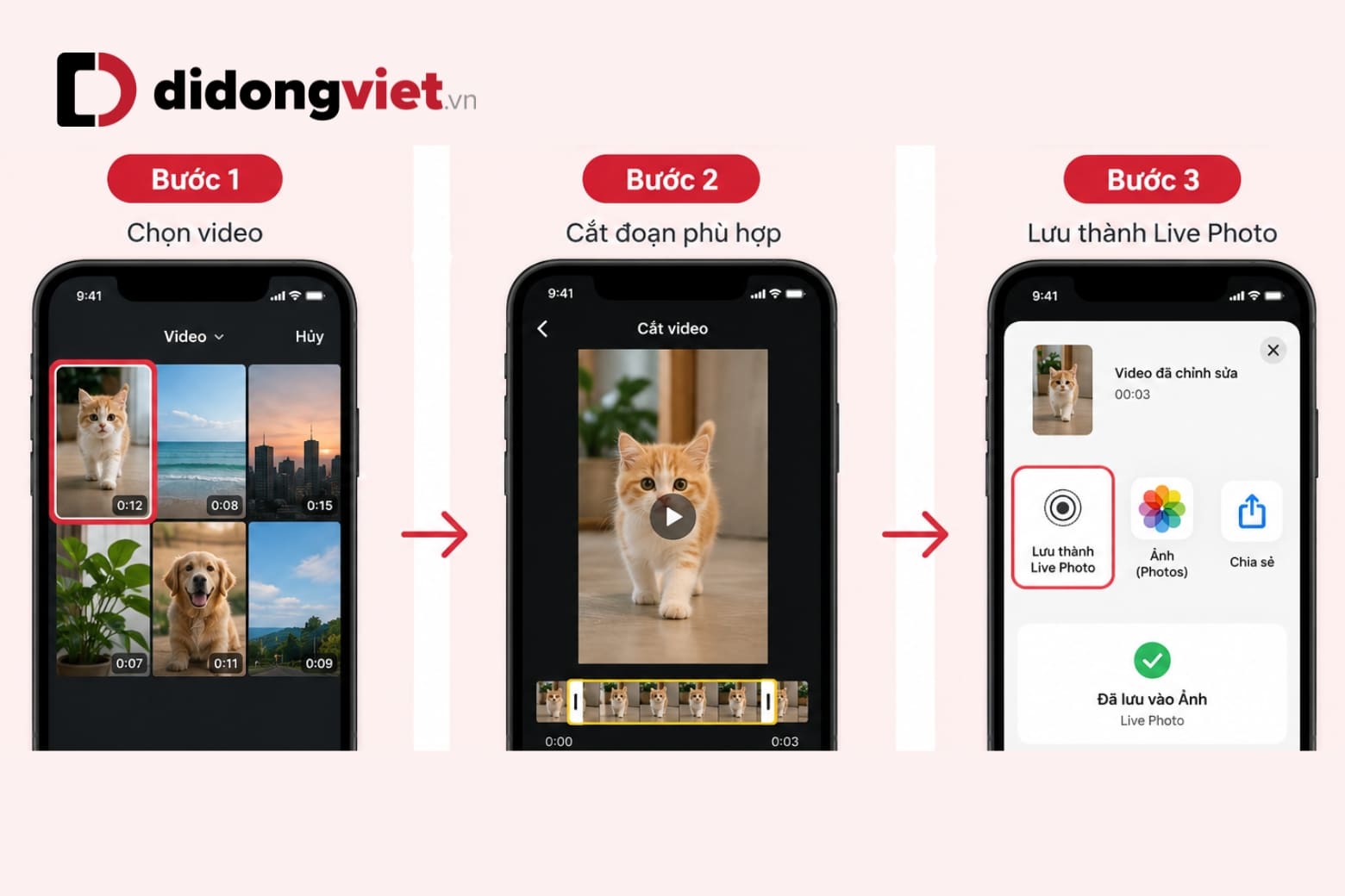 Hình nền động trên iPhone: Cách cài bằng Live Photo và video 17 Chuyển video ngắn thành Live Photo để dùng làm hình nền