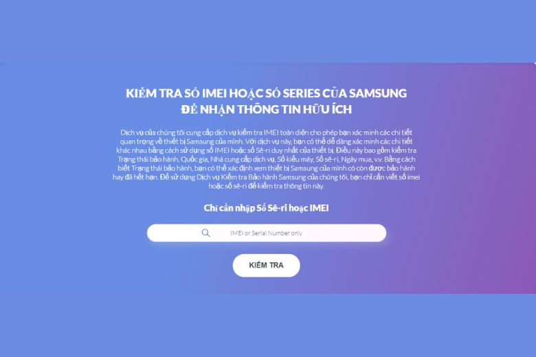 kiểm tra imei samsung