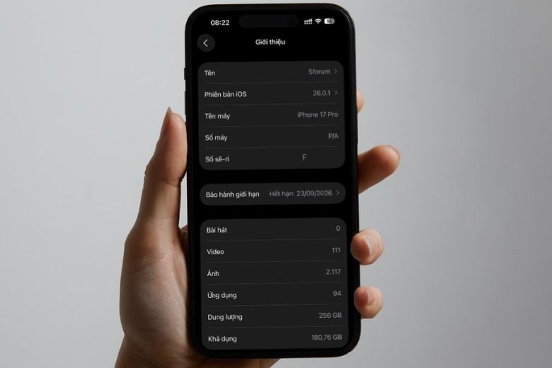 Số máy iPhone bắt đầu bằng chữ F