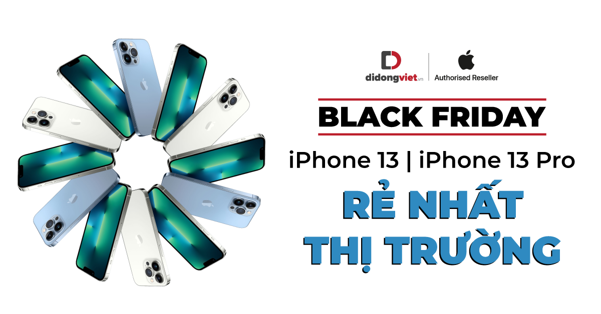 [Black Friday] iPhone 13 – Rẻ nhất thị trường. Trả góp 0% lãi suất, Trade-in thu cũ đổi mới giá cao.