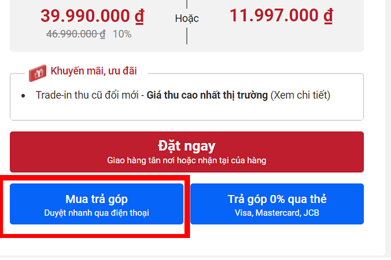 Trải nghiệm mua trả góp Online tại nhà với Di Động Việt
