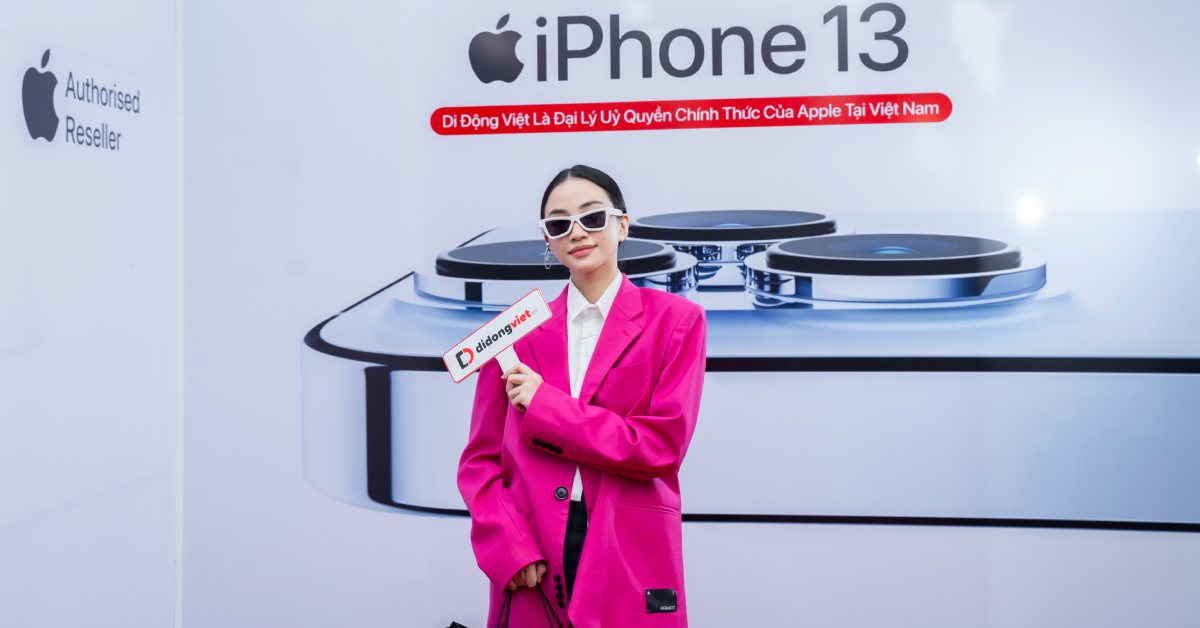 Bắt gặp Thiên Nga The Face lên đời iPhone 13 Pro Max mới tại Di Động Việt