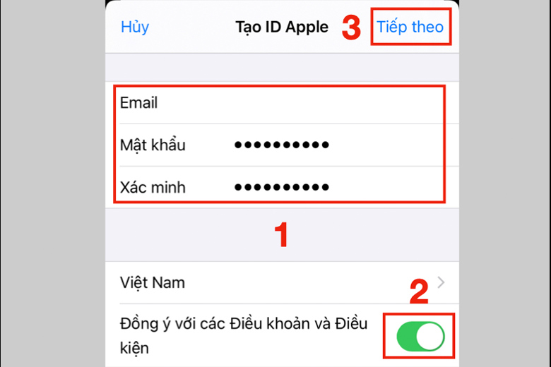 Tạo iCloud mới