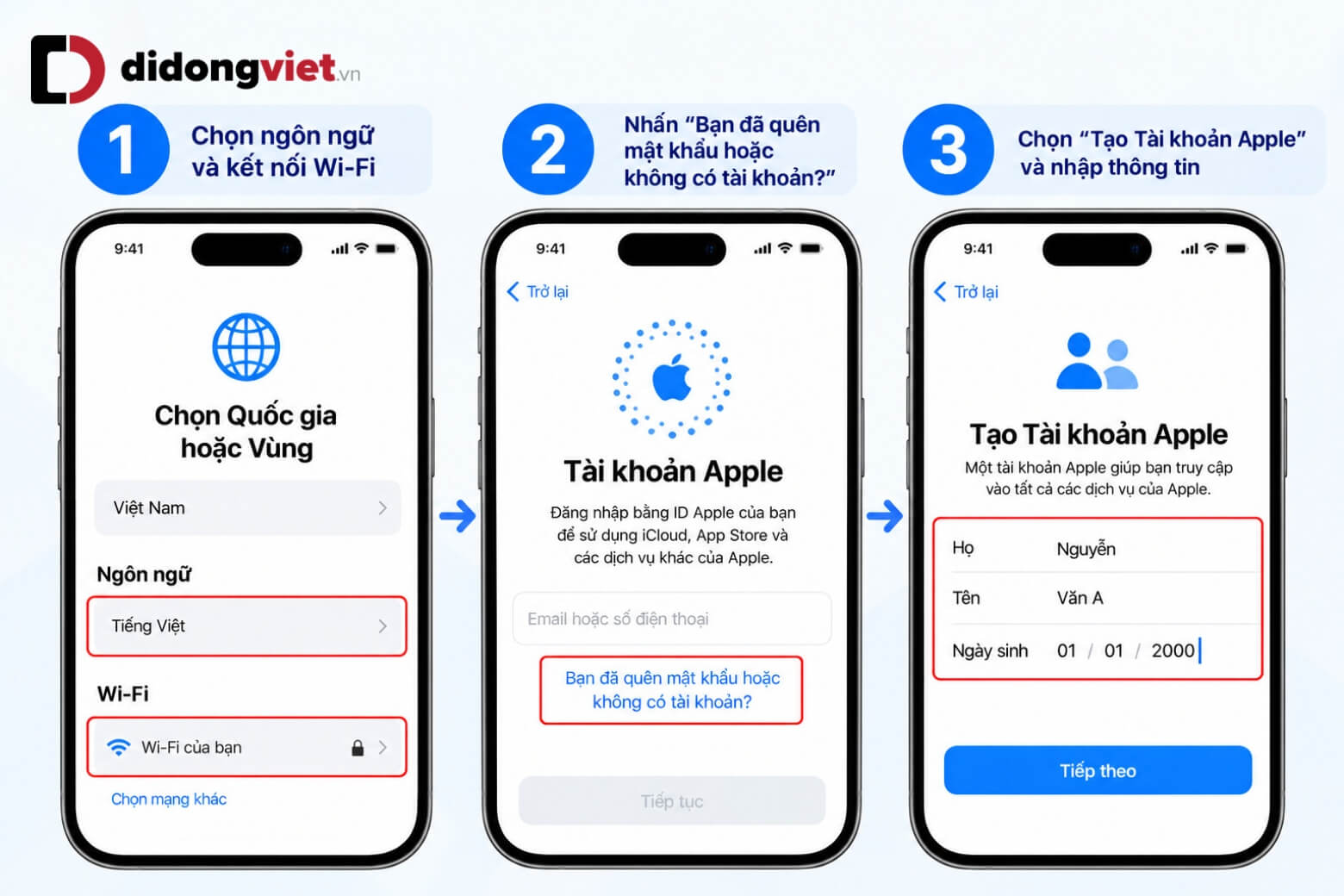 Hướng dẫn cách tạo iCloud cho iPhone nhanh chóng và an toàn 18 Cách tạo iCloud cho iPhone nhập họ tên ngày sinh