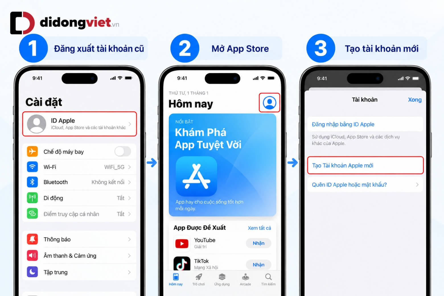 Hướng dẫn cách tạo iCloud cho iPhone nhanh chóng và an toàn 20 Cách tạo iCloud cho iPhone qua App Store không cần thẻ Visa
