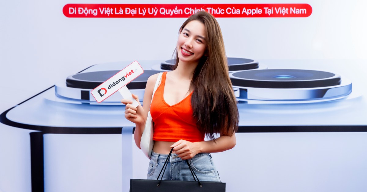 Tân Hoa hậu Hòa bình Quốc tế: Miss Grand Thùy Tiên cực xinh đẹp bên siêu phẩm iPhone 13 Pro Max tại cửa hàng Di Động Việt
