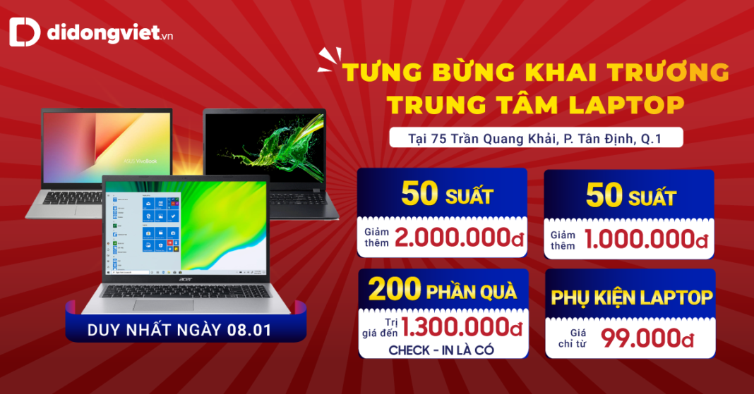 Di Động Việt khai trương trung tâm chuyên laptop và phụ kiện laptop chính hãng