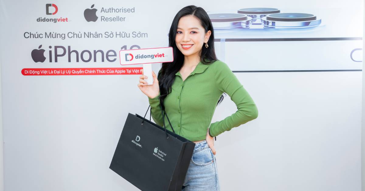 Nữ diễn viên Hạ Anh đến Di Động Việt để lên đời iPhone 13 Pro Max