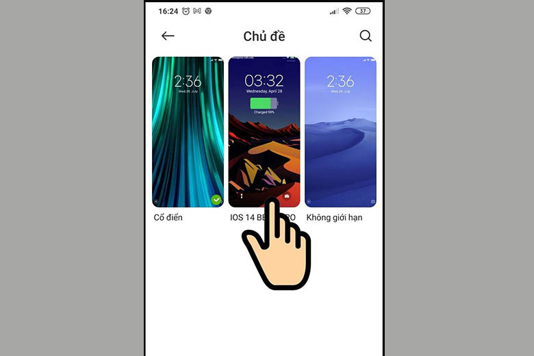 cach cai icon iphone cho android 14