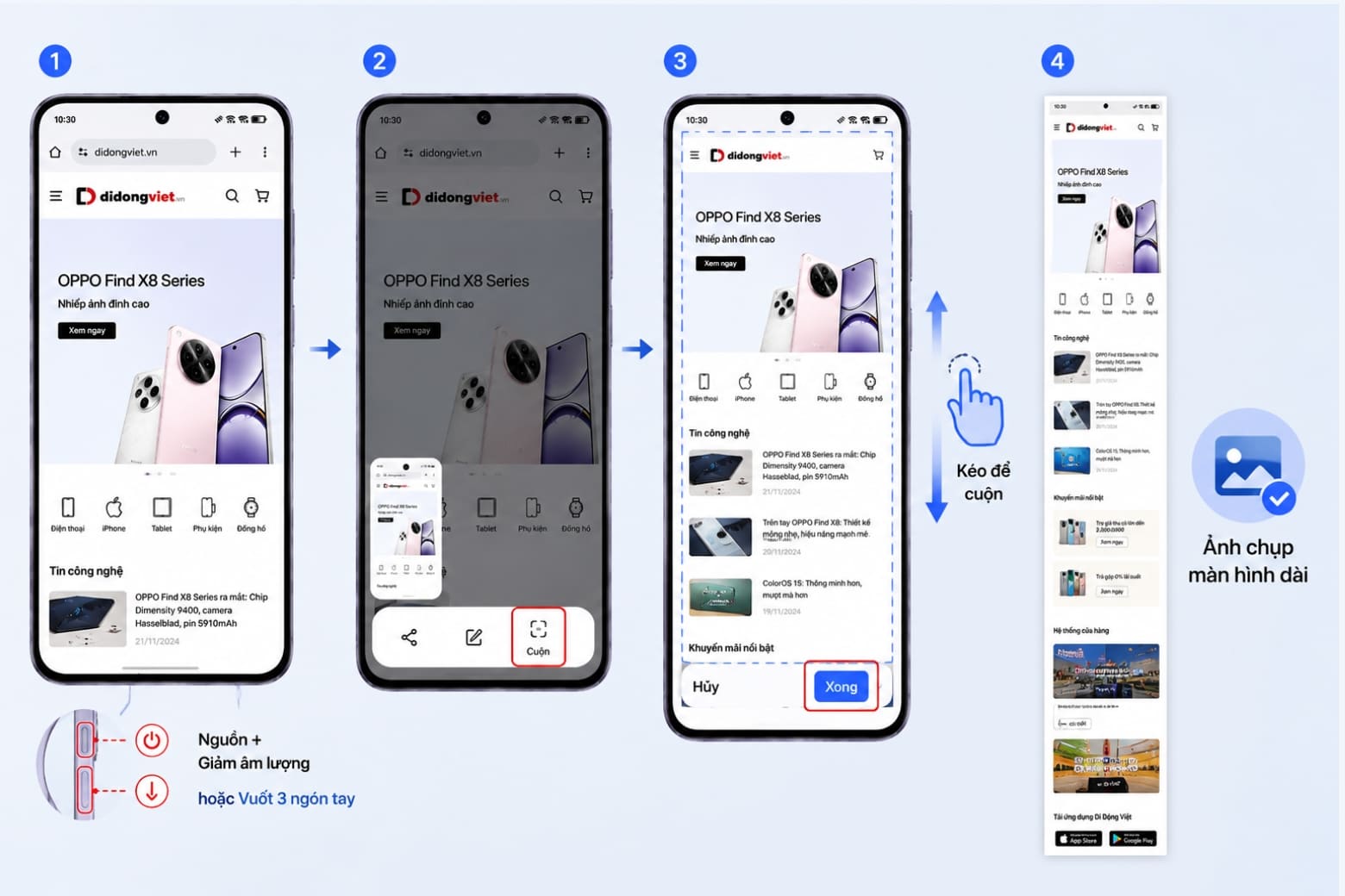 Hướng dẫn 5+ cách chụp màn hình OPPO nhanh và đơn giản dành cho bạn 11 Chụp cuộn giúp lưu trọn nội dung dài trên website, tin nhắn hoặc tài liệu chỉ trong một ảnh