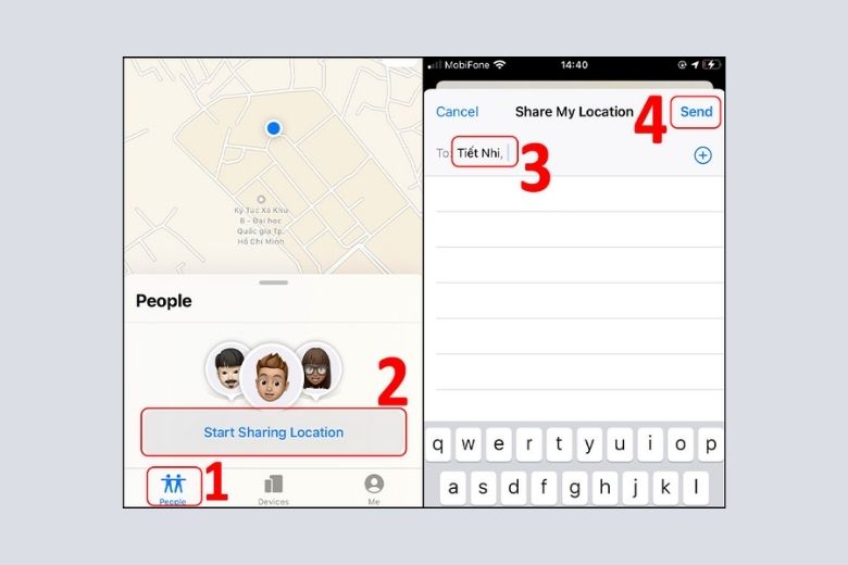 Cách định vị iphone người khác