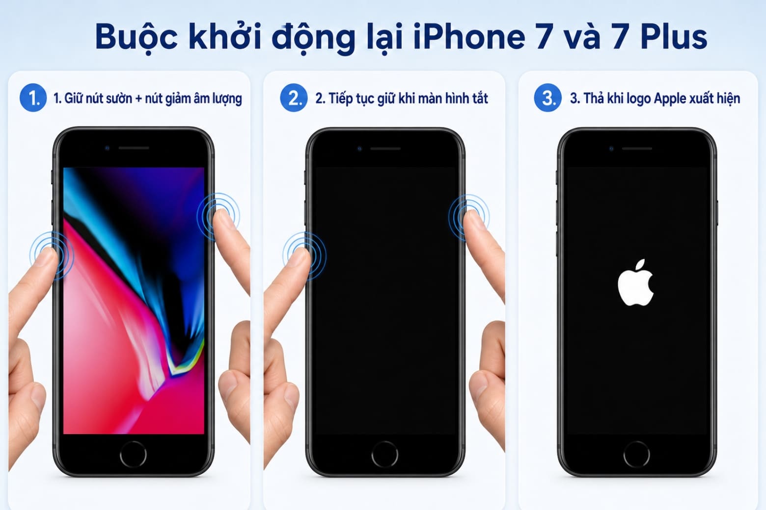 Cách tắt nguồn iPhone cho mọi dòng, kể cả khi bị đơ 16 Tổ hợp phím riêng giúp iPhone 7 nhanh chóng khởi động lại khi màn hình bị treo