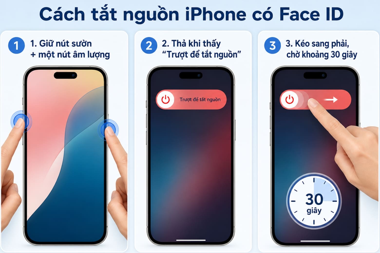 Cách tắt nguồn iPhone cho mọi dòng, kể cả khi bị đơ 11 Thao tác đơn giản giúp tắt nguồn nhanh chóng trên các mẫu iPhone dùng Face ID
