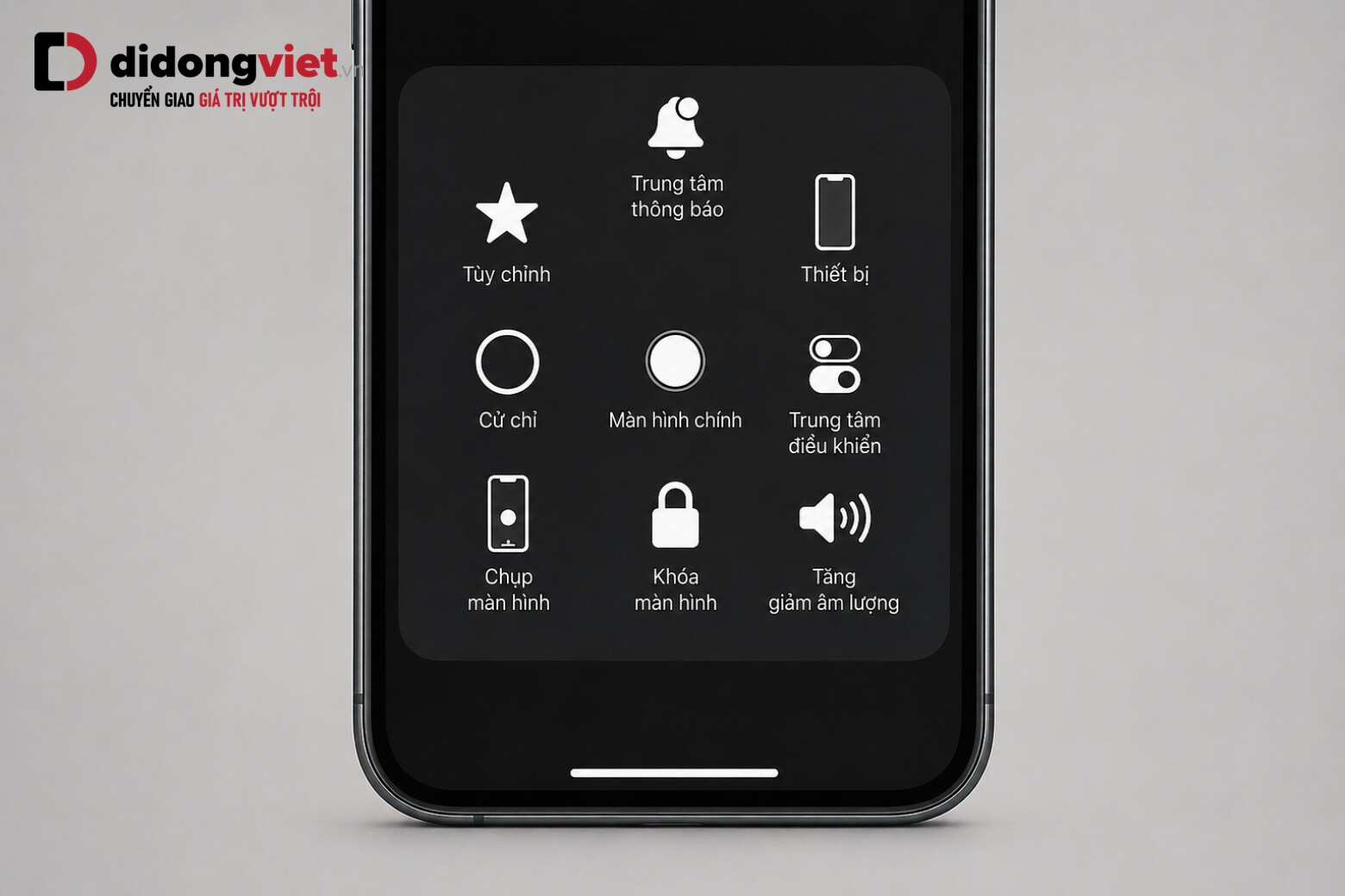 Hướng dẫn cách bật nút Home iPhone ảo và cách xử lý lỗi phần cứng an toàn 7 Menu tùy chỉnh nút Home iPhone ảo 8 vị trí